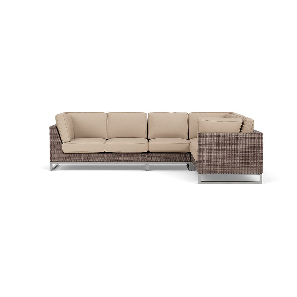 Palms 4-Piece Sectional with Cushions with Armless Chair