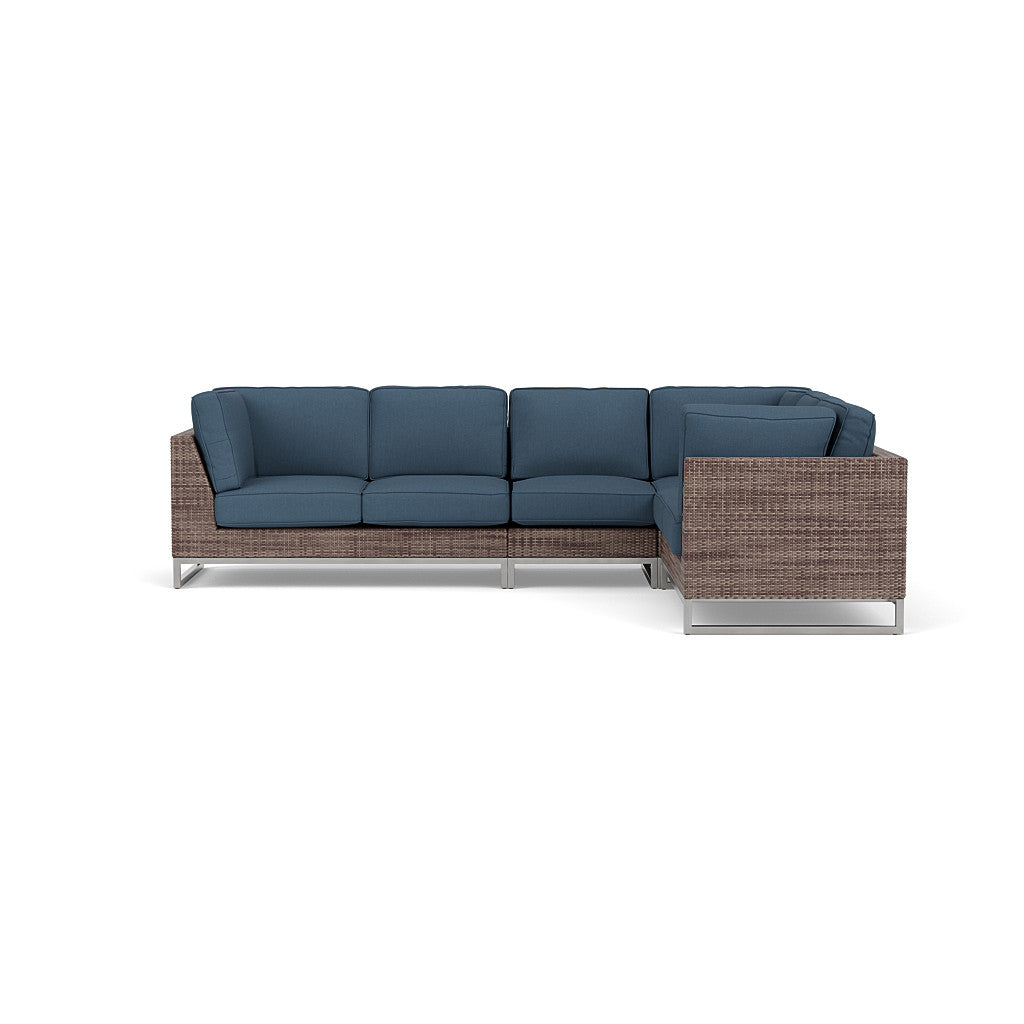 Palms 4-Piece Sectional with Cushions with Armless Chair