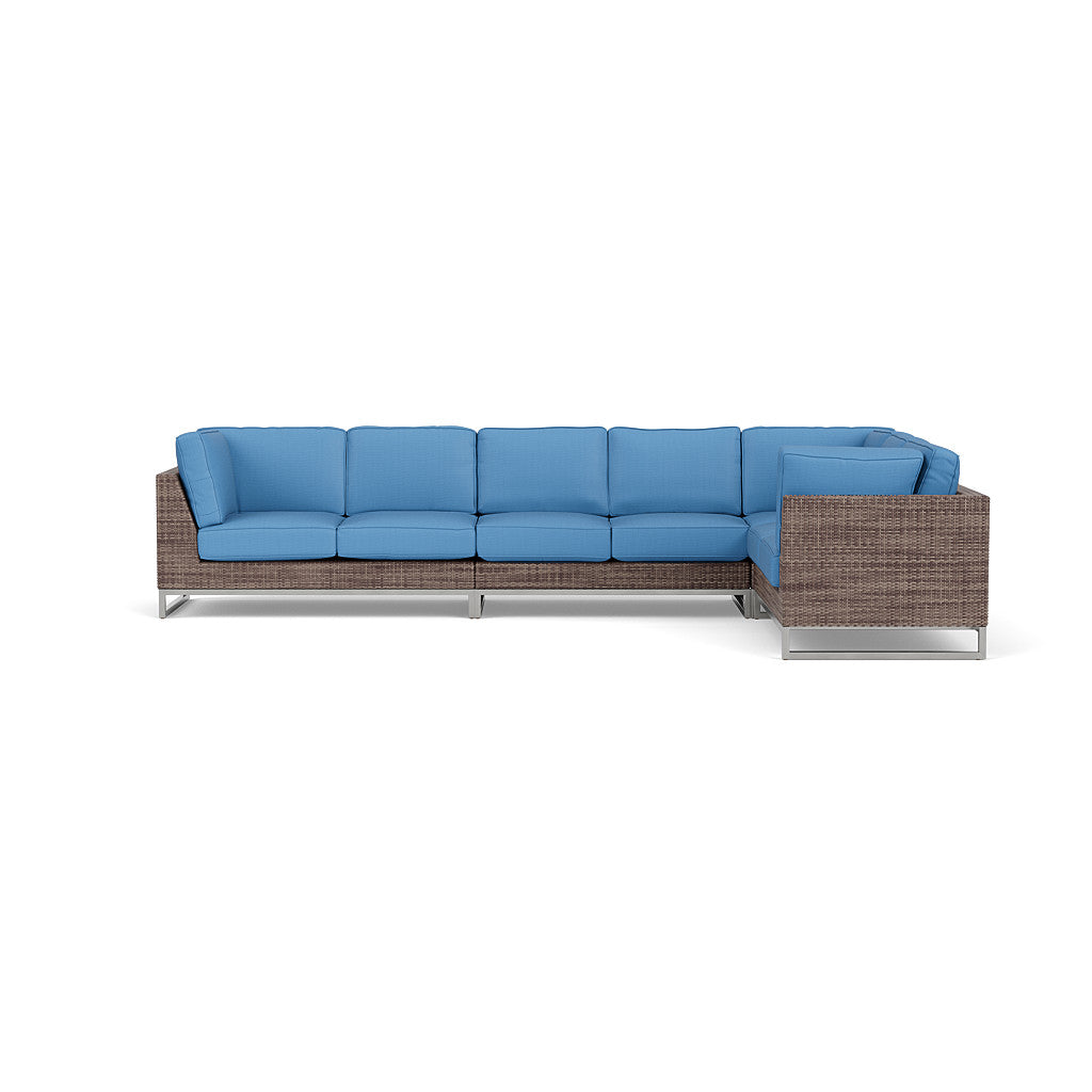 Palms 4-Piece Sectional with Cushions with Armless Loveseat
