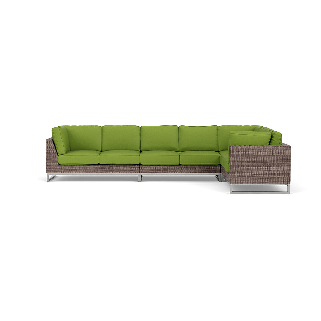 Palms 4-Piece Sectional with Cushions with Armless Loveseat