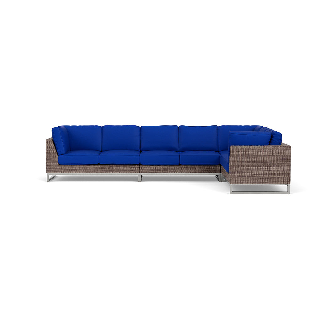 Palms 4-Piece Sectional with Cushions with Armless Loveseat