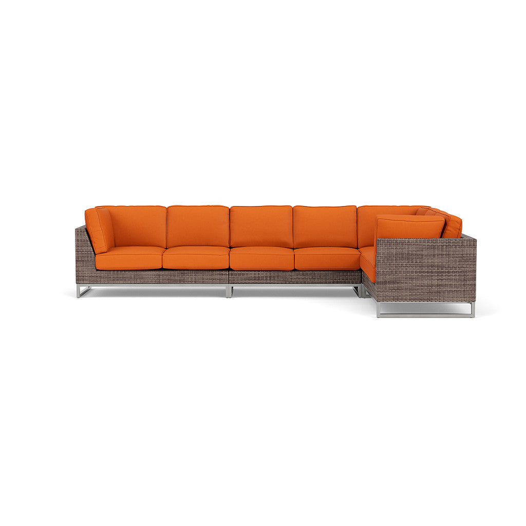 Palms 4-Piece Sectional with Cushions with Armless Loveseat