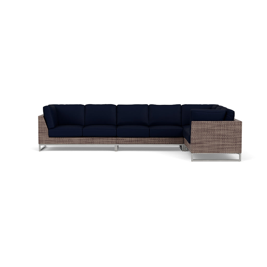 Palms 4-Piece Sectional with Cushions with Armless Loveseat
