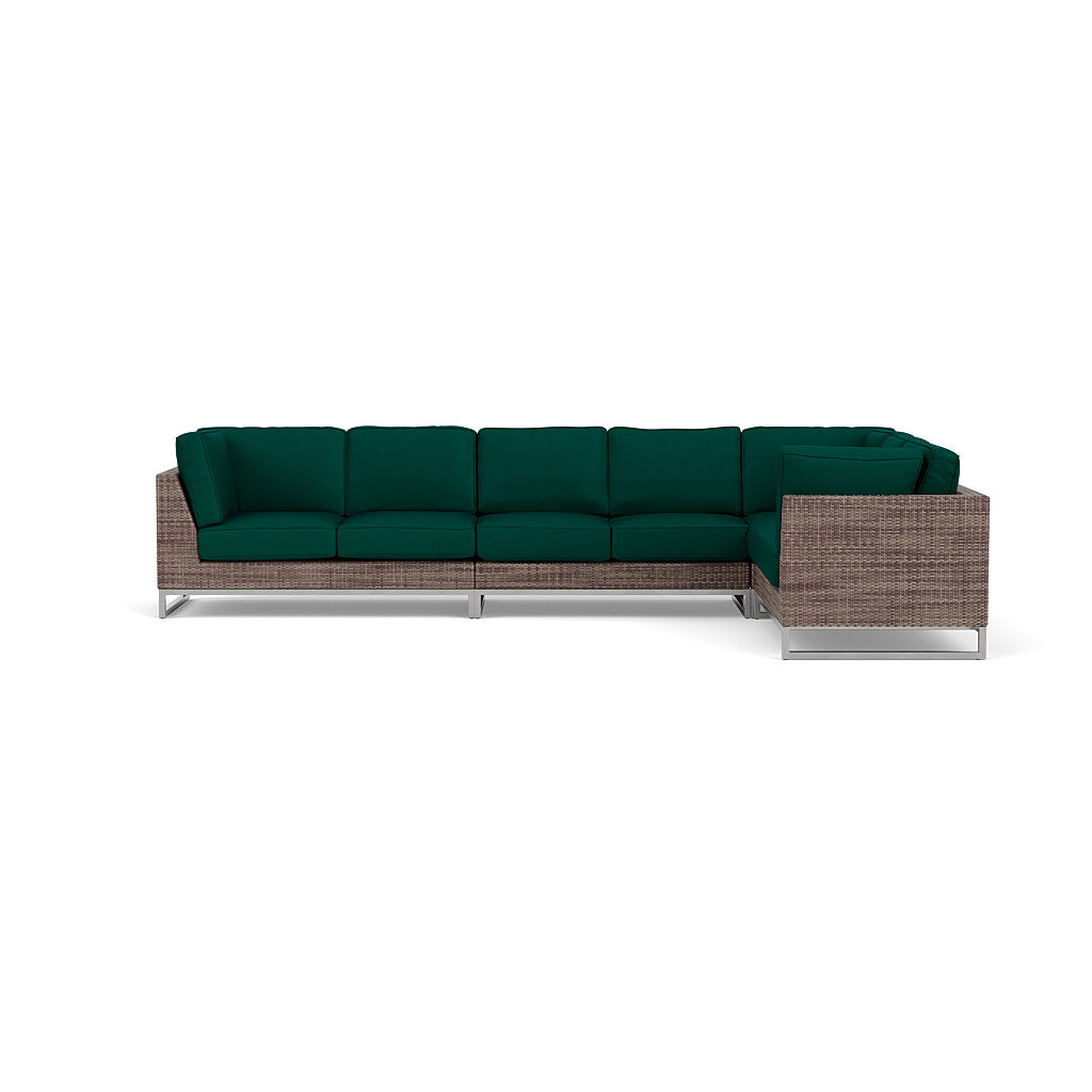Palms 4-Piece Sectional with Cushions with Armless Loveseat