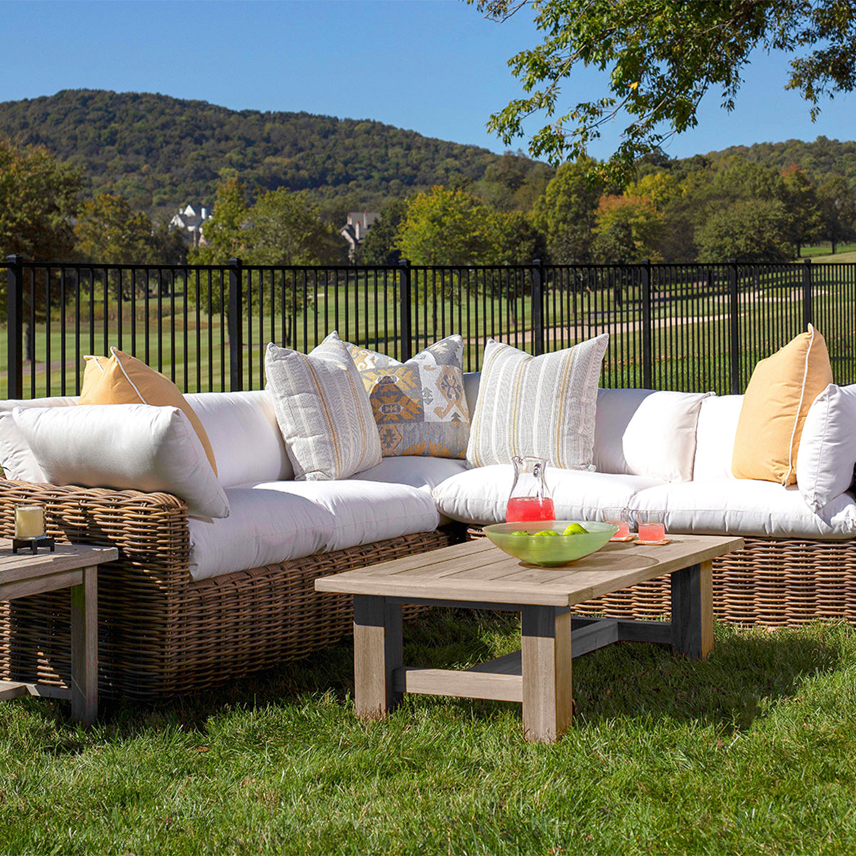 Azza Right Facing Loveseat with NaturalCushions