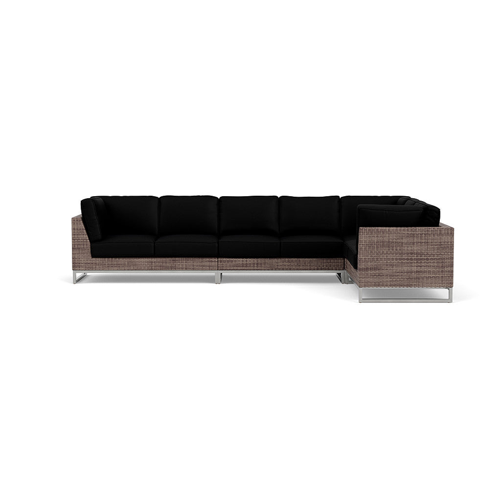 Palms 4-Piece Sectional with Cushions with Armless Loveseat