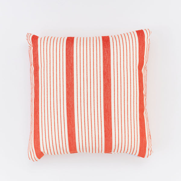 18" Pillow - 448 Porter Stripe Flamingo - knife edge