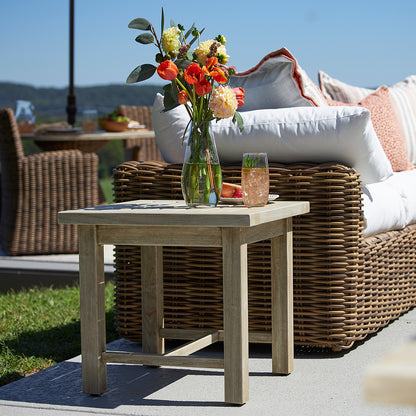 Azza Teak End Table - Oyster