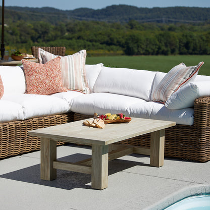 Azza Rectangular Teak Coffee Table - Oyster