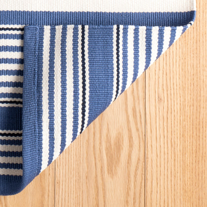 Dash & Albert Rugby Stripe Denim Indoor/Outdoor Rug