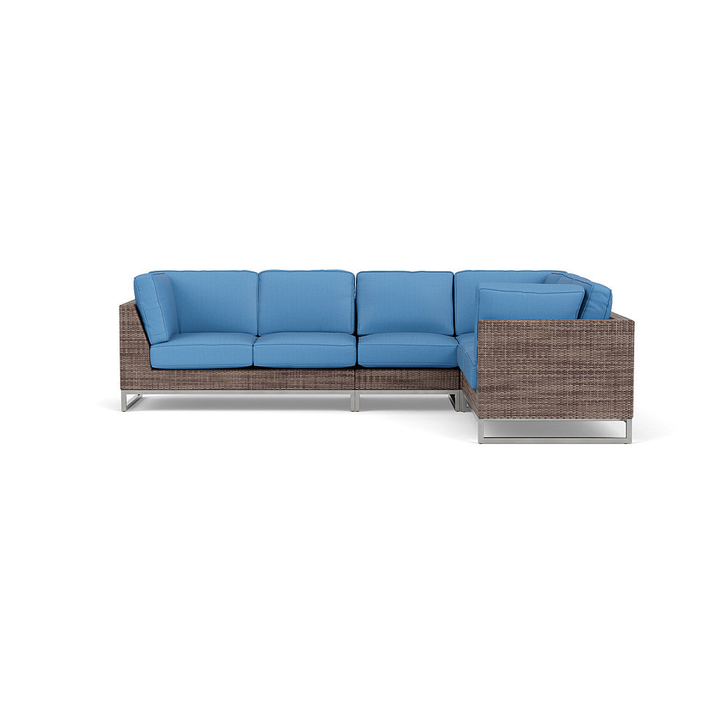 Palms 4-Piece Sectional with Cushions with Armless Chair