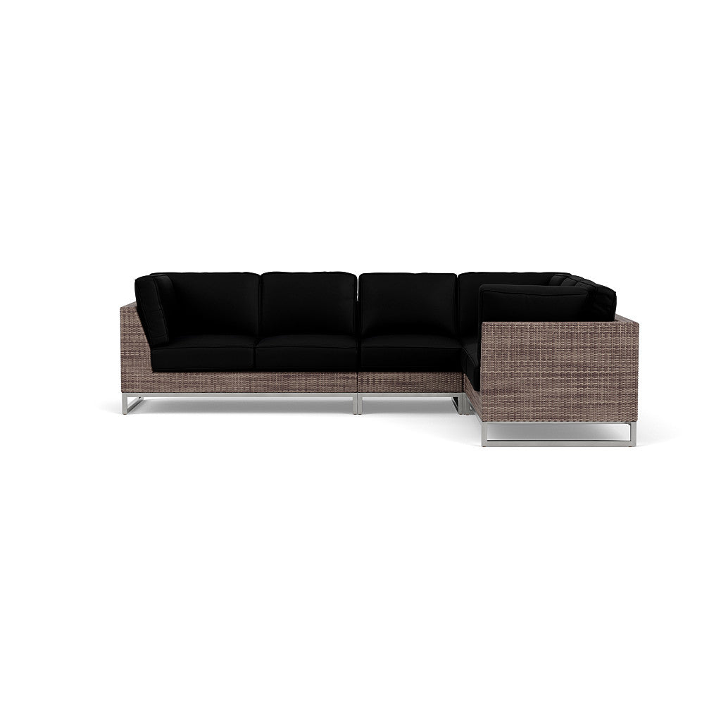 Palms 4-Piece Sectional with Cushions with Armless Chair