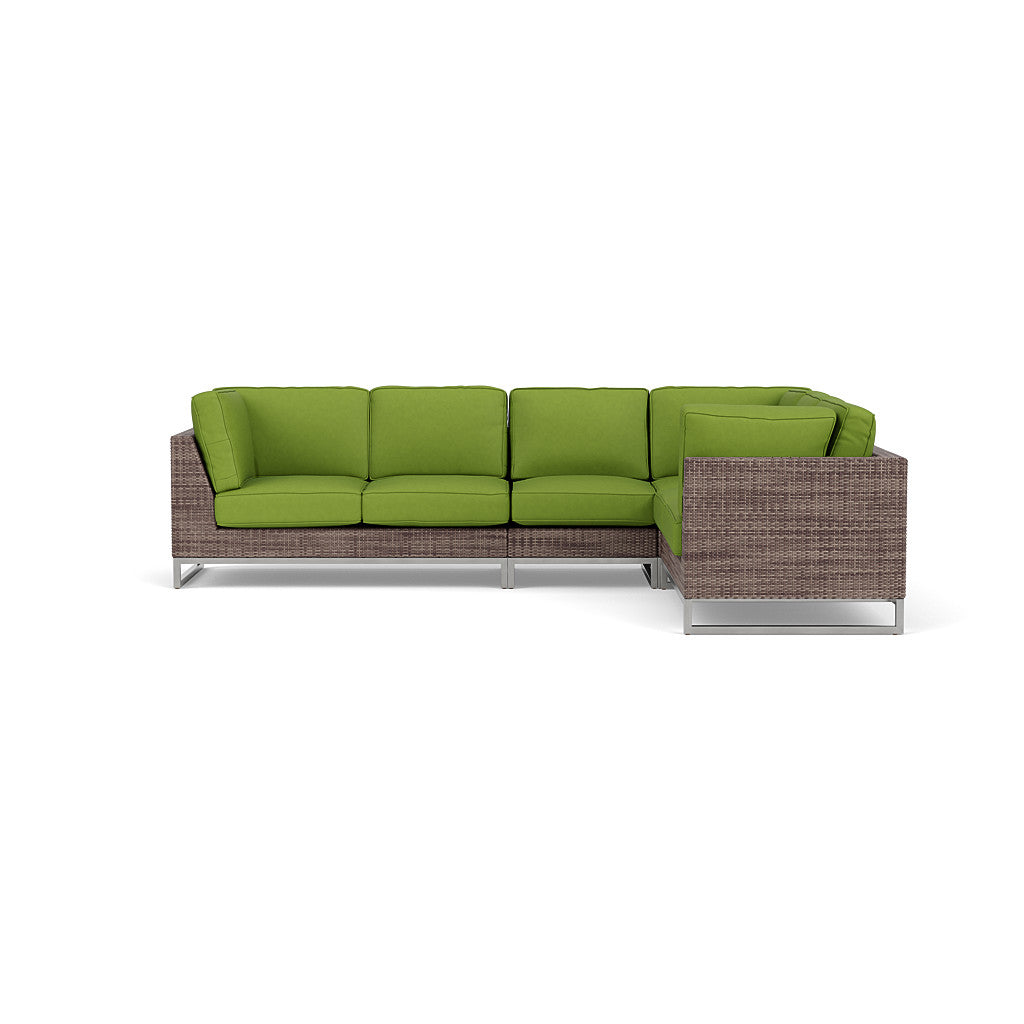 Palms 4-Piece Sectional with Cushions with Armless Chair