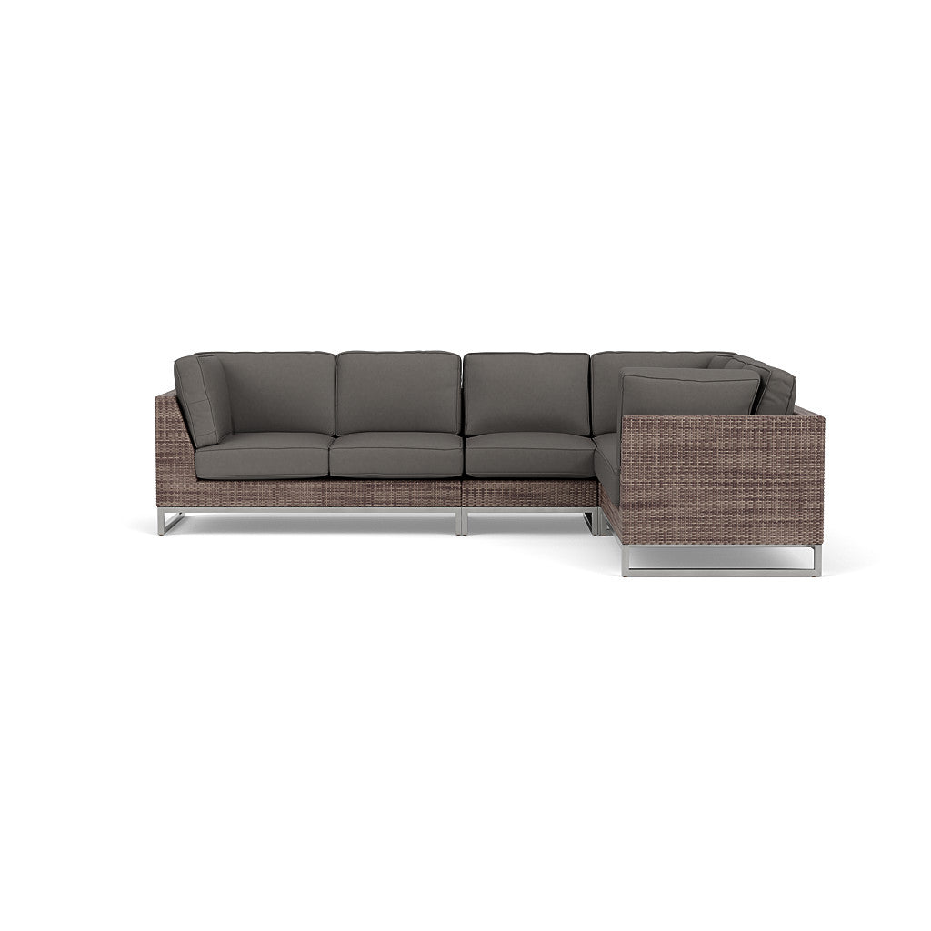 Palms 4-Piece Sectional with Cushions with Armless Chair