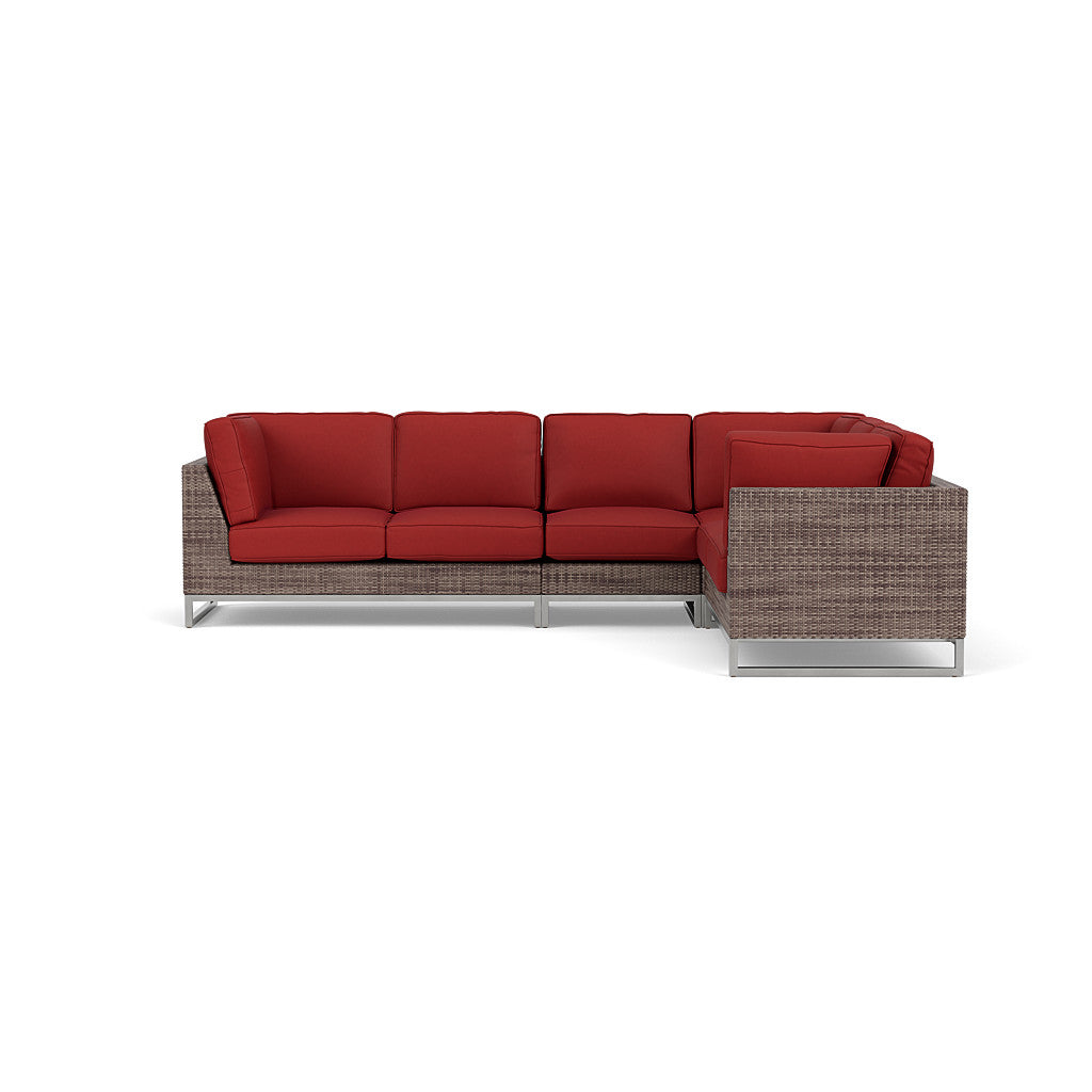 Palms 4-Piece Sectional with Cushions with Armless Chair