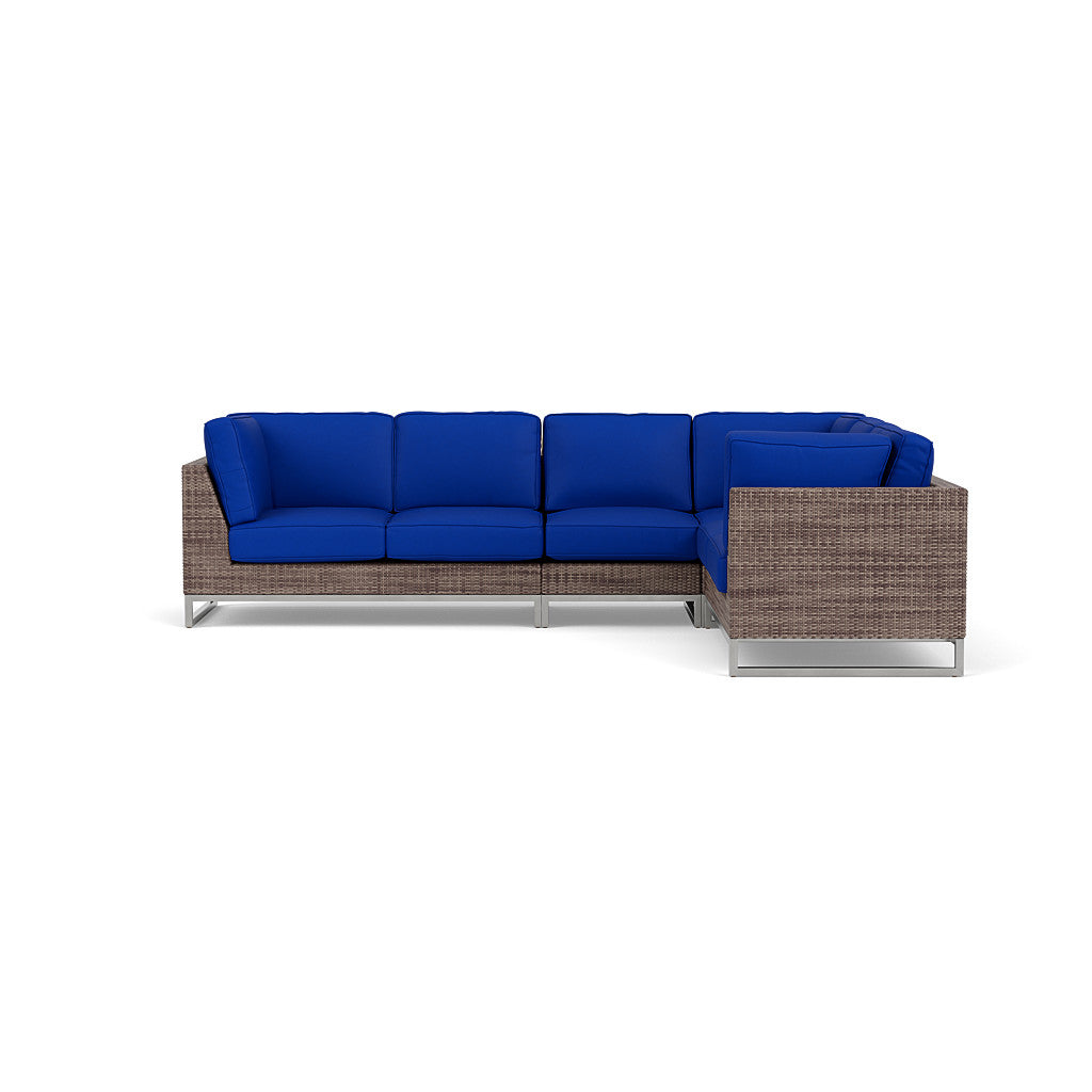 Palms 4-Piece Sectional with Cushions with Armless Chair