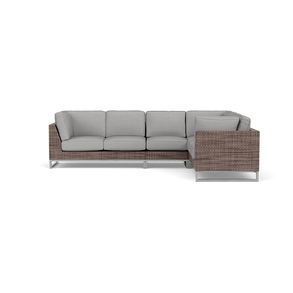 Palms 4-Piece Sectional with Cushions with Armless Chair