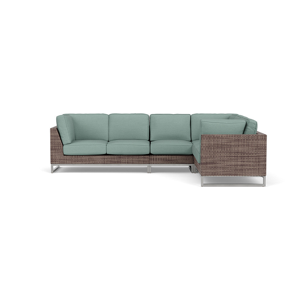 Palms 4-Piece Sectional with Cushions with Armless Chair