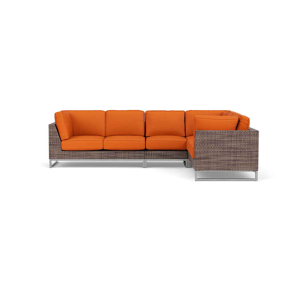 Palms 4-Piece Sectional with Cushions with Armless Chair