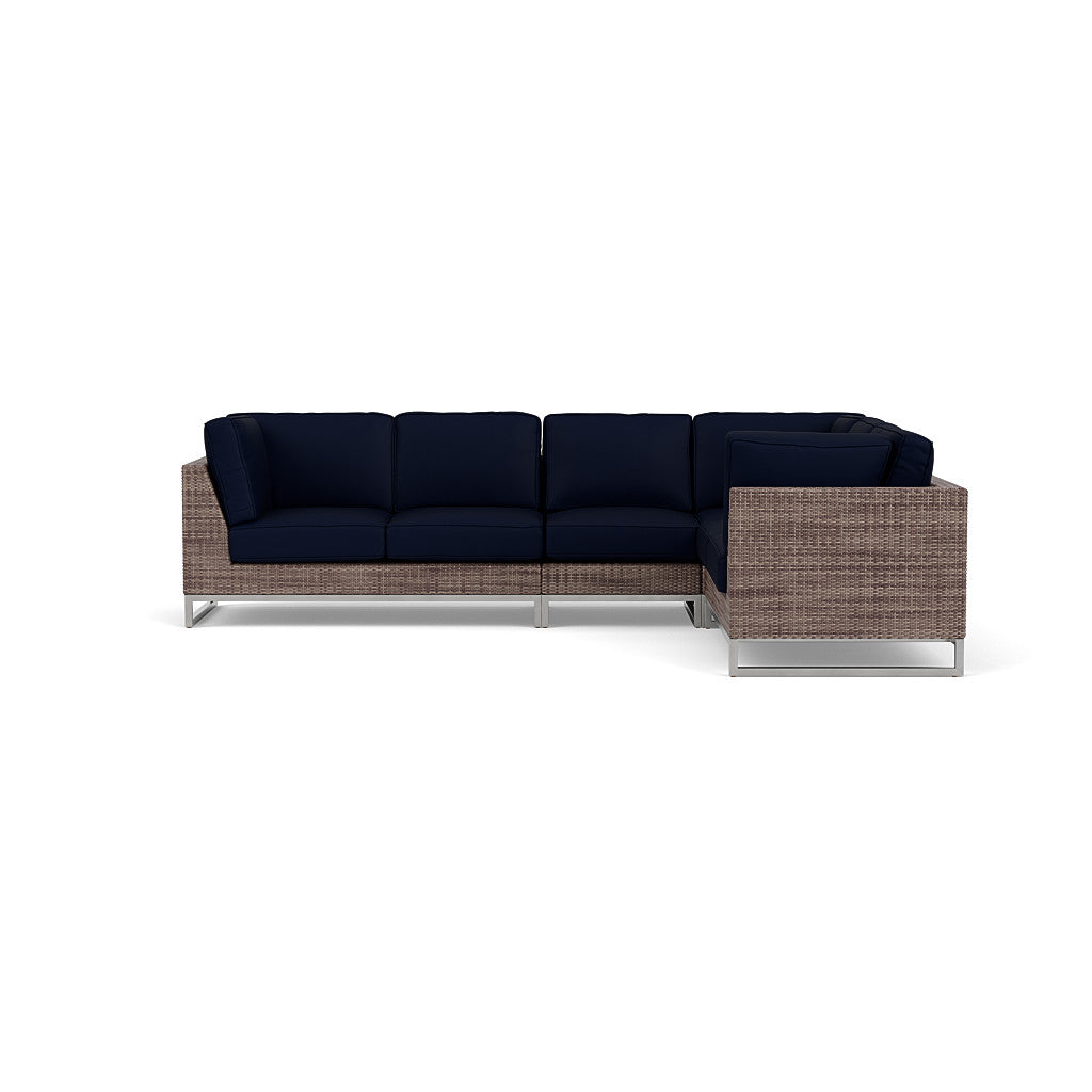 Palms 4-Piece Sectional with Cushions with Armless Chair