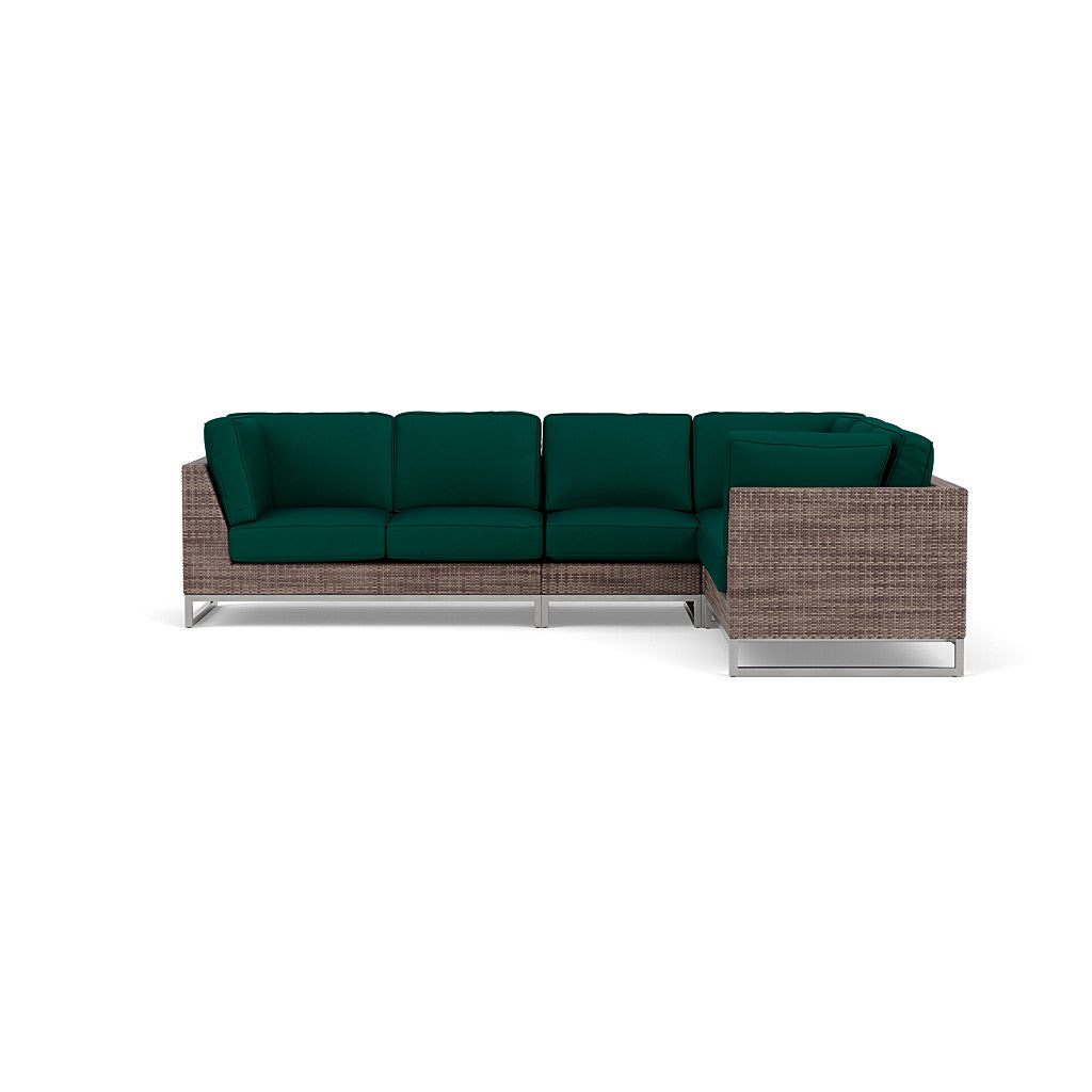 Palms 4-Piece Sectional with Cushions with Armless Chair
