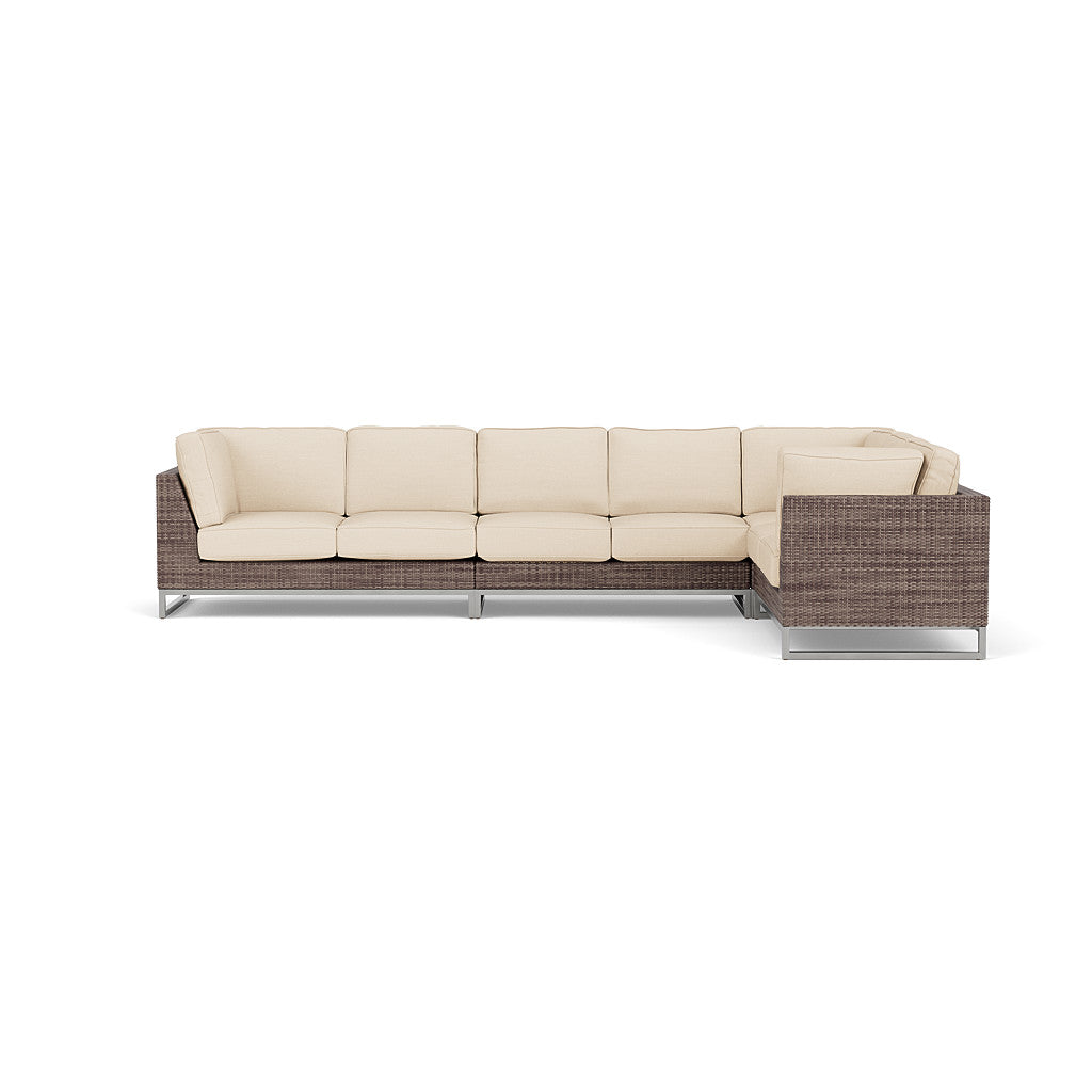 Palms 4-Piece Sectional with Cushions with Armless Loveseat