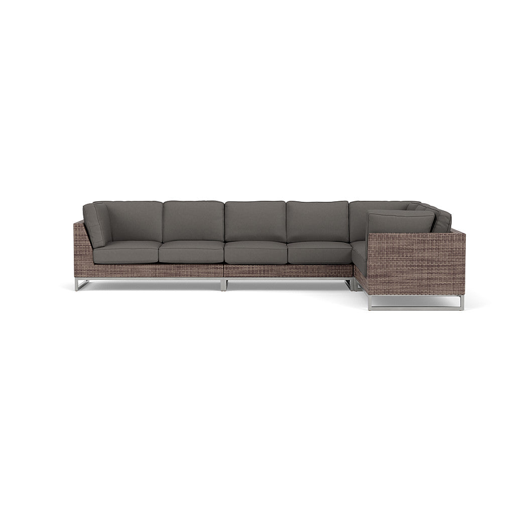 Palms 4-Piece Sectional with Cushions with Armless Loveseat