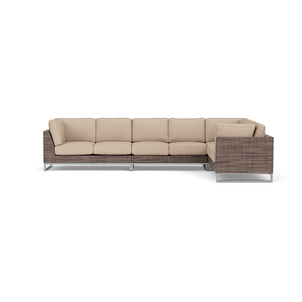 Palms 4-Piece Sectional with Cushions with Armless Loveseat