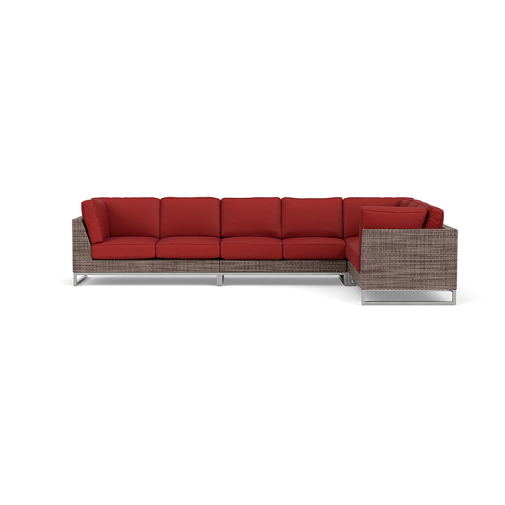 Palms 4-Piece Sectional with Cushions with Armless Loveseat