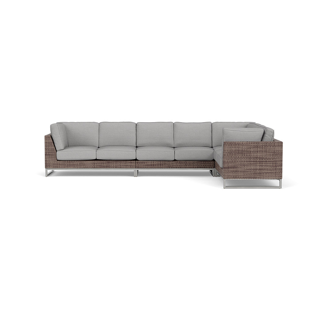 Palms 4-Piece Sectional with Cushions with Armless Loveseat