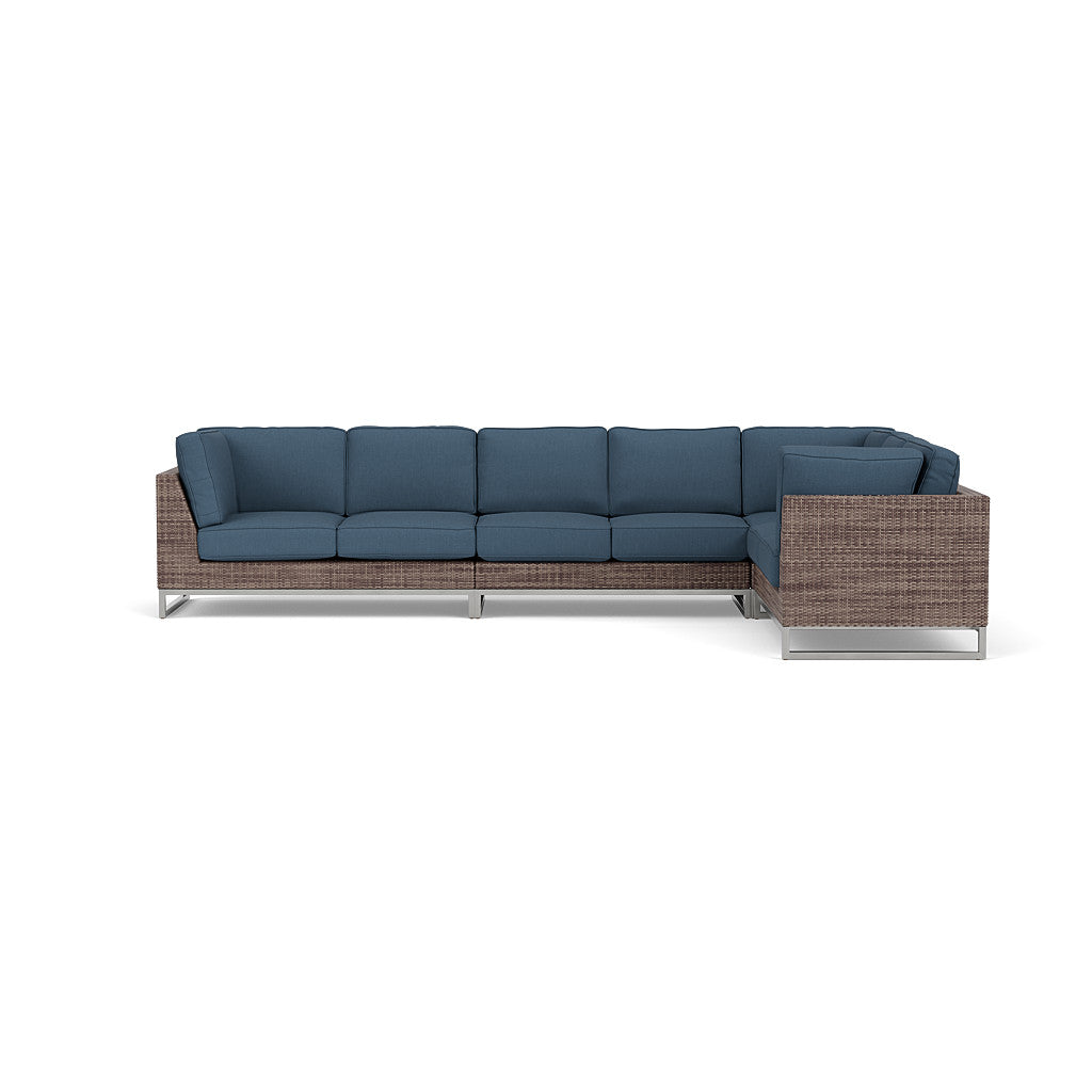 Palms 4-Piece Sectional with Cushions with Armless Loveseat