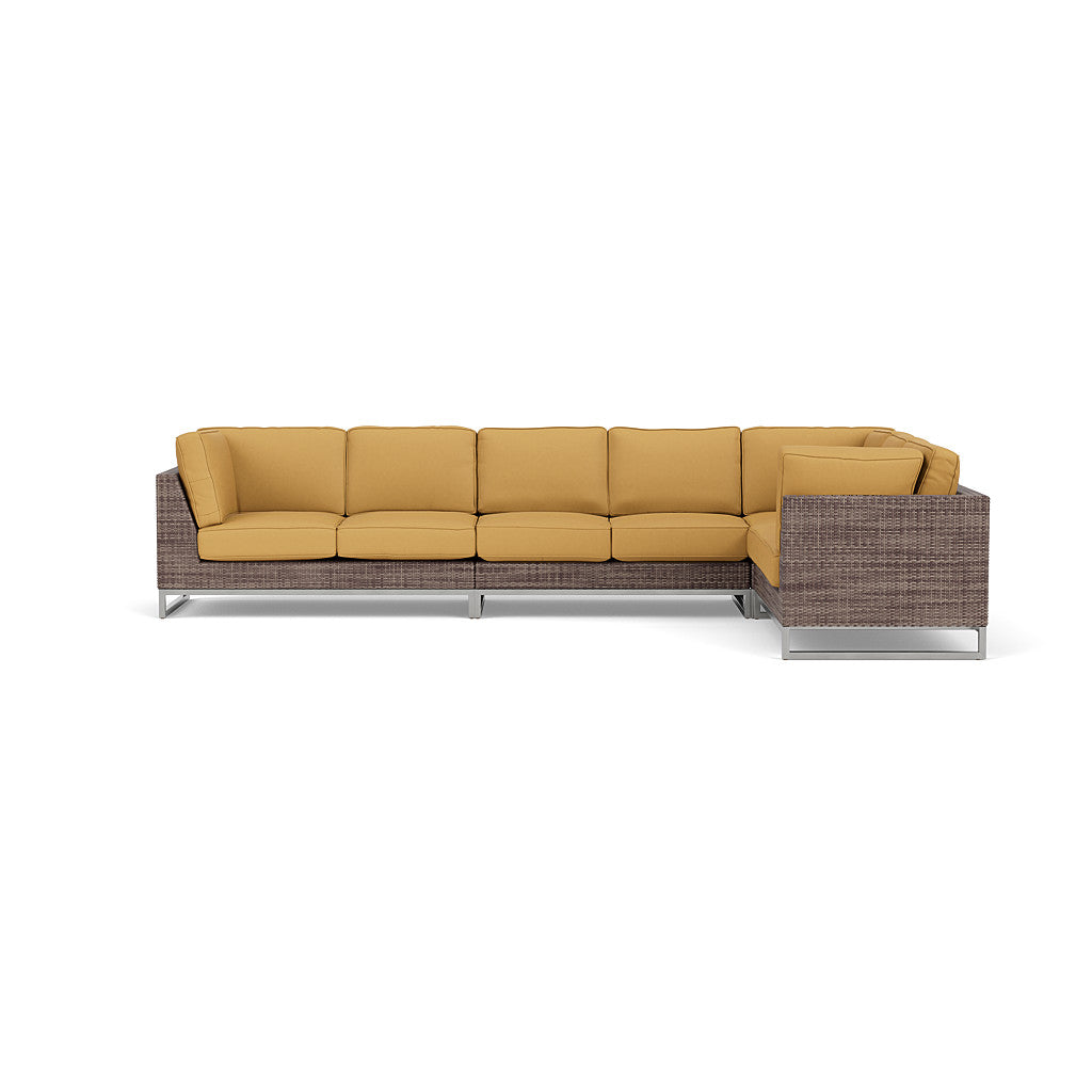 Palms 4-Piece Sectional with Cushions with Armless Loveseat