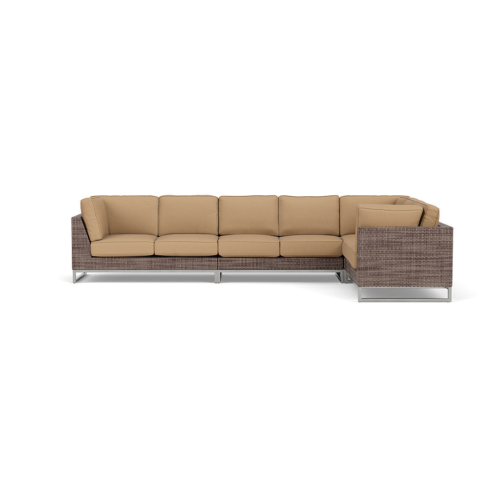 Palms 4-Piece Sectional with Cushions with Armless Loveseat
