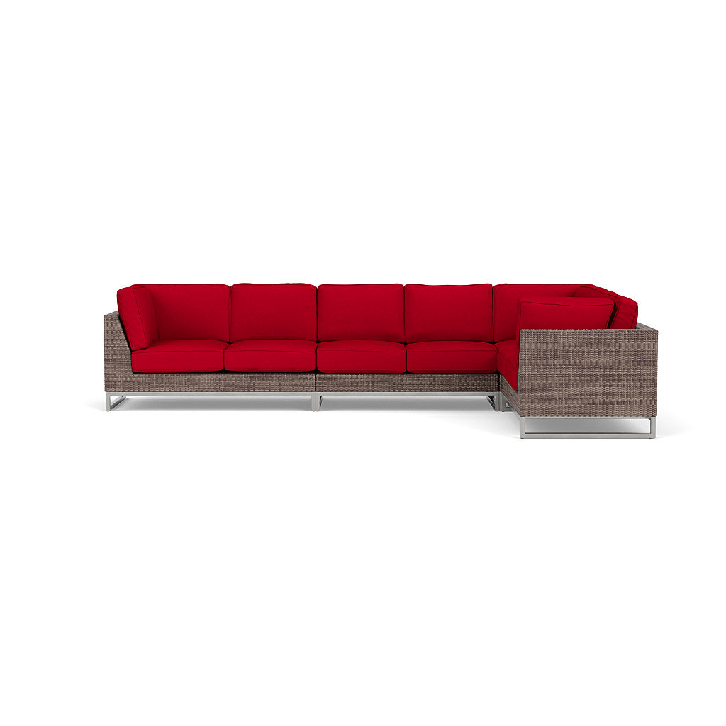 Palms 4-Piece Sectional with Cushions with Armless Loveseat
