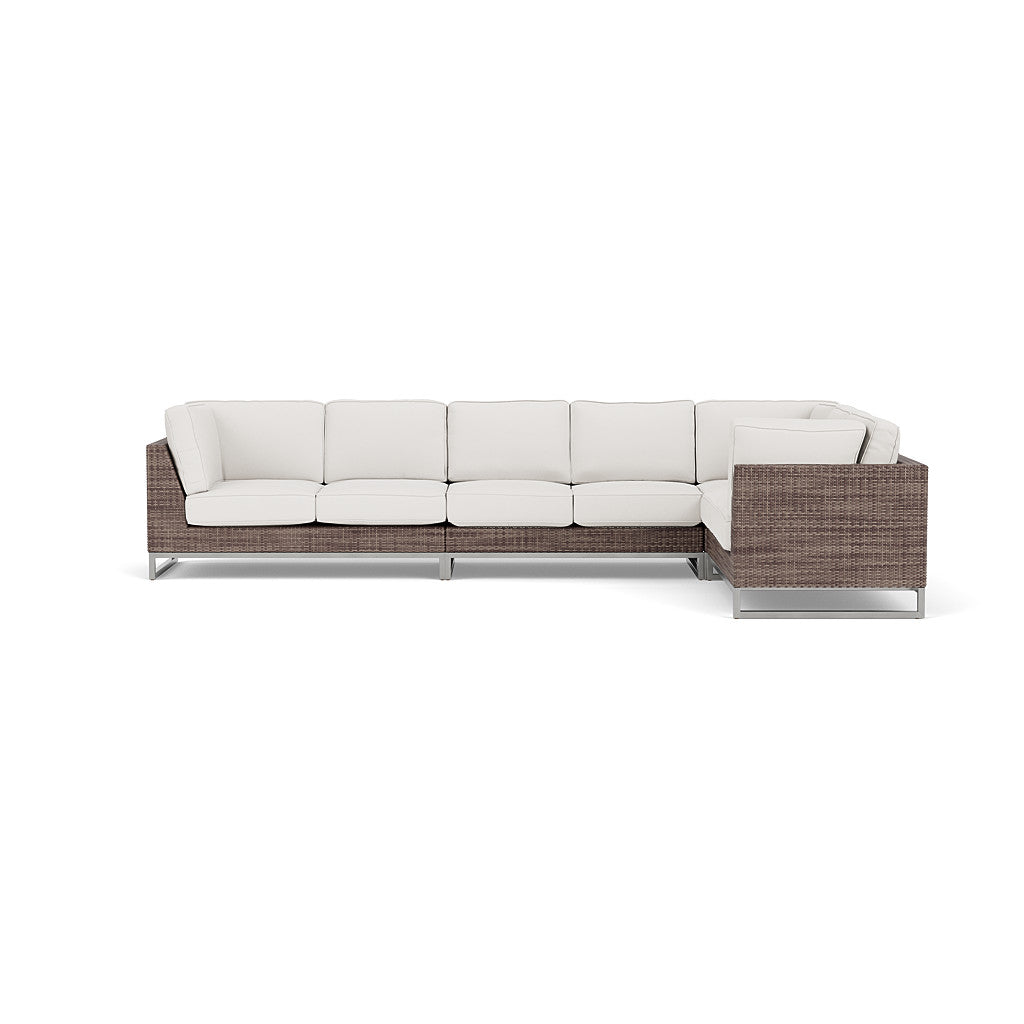 Palms 4-Piece Sectional with Cushions with Armless Loveseat