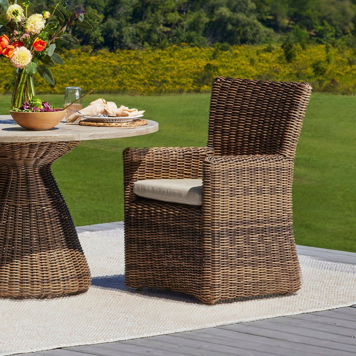 Azza  Dining Chair with Natural Cushion