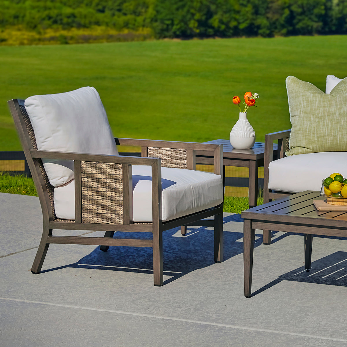 Mia Club Chair with Natural Cushions