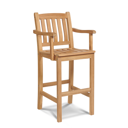 HiTeak Oasis Outdoor Barstool With Arms