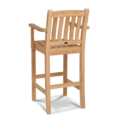 HiTeak Oasis Outdoor Barstool With Arms