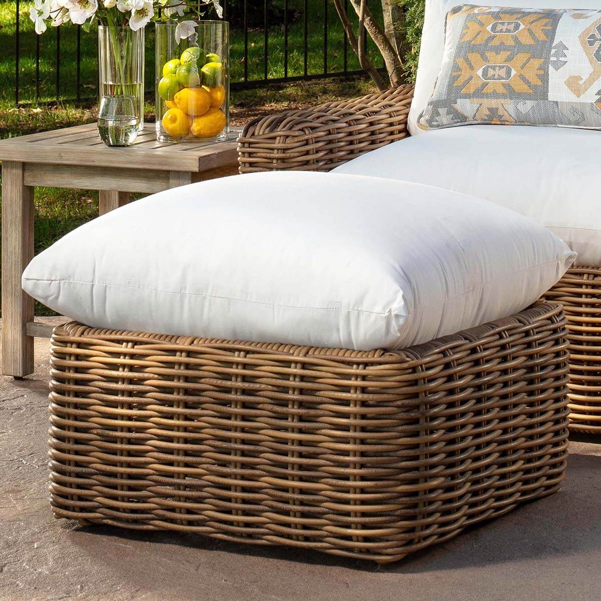 Azza Ottoman with Natural Cushion