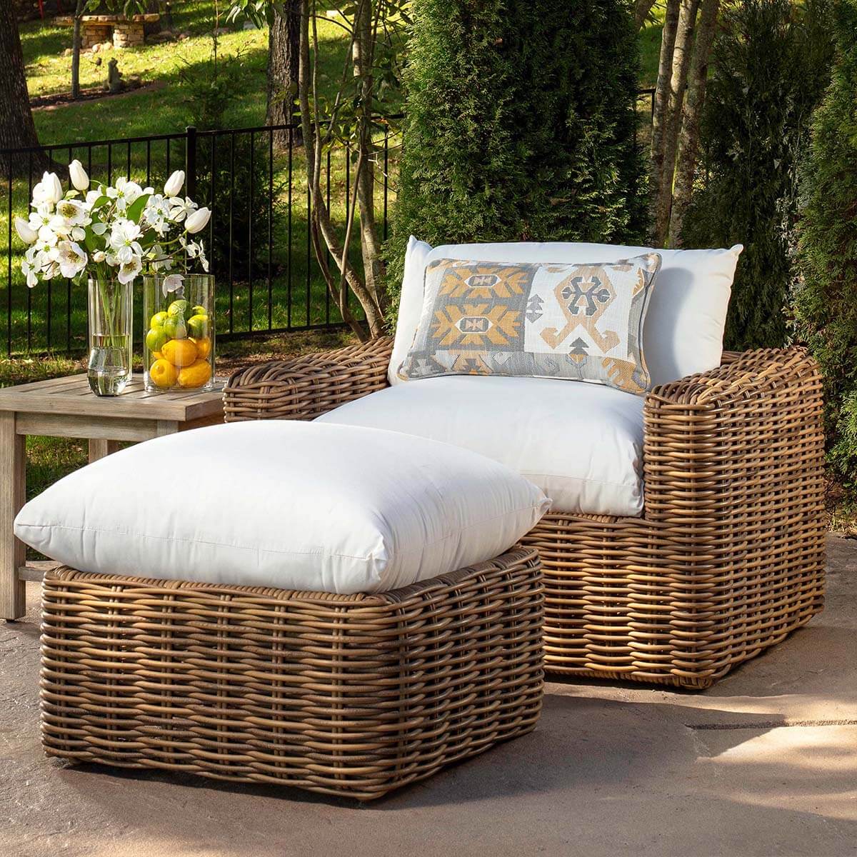 Azza Ottoman with Natural Cushion