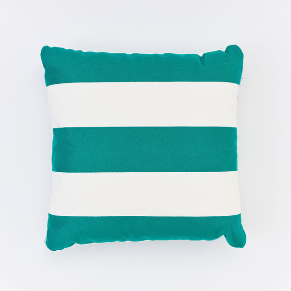 18" Pillow - 438 Cabana Stripe Emerald - knife edge