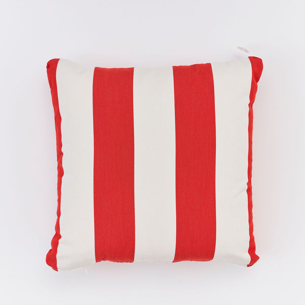 18" Pillow - 68 Cabana Stripe Cherry - knife edge