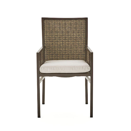 Mia dining chair with arms front view