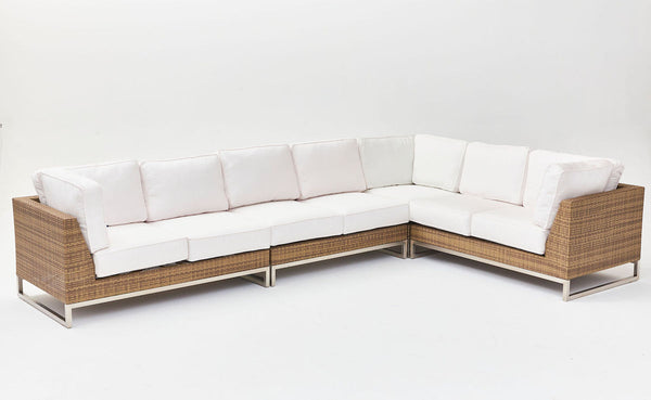 Palms 4PC Sectional 2 with White Cushions