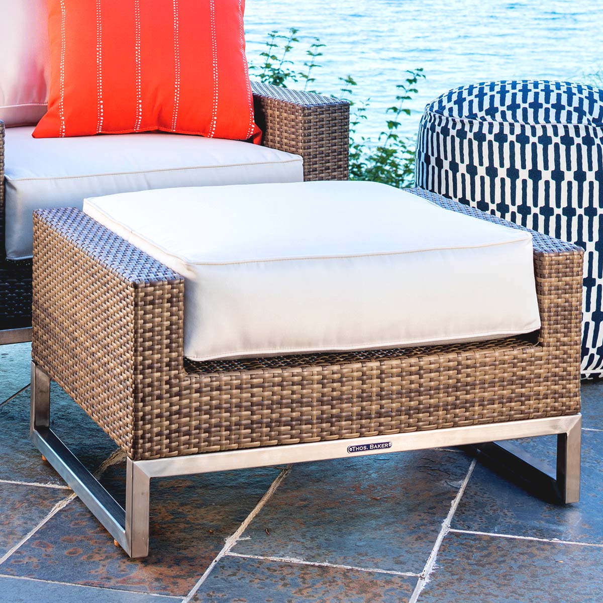 Palms Ottoman with Standard Cushion